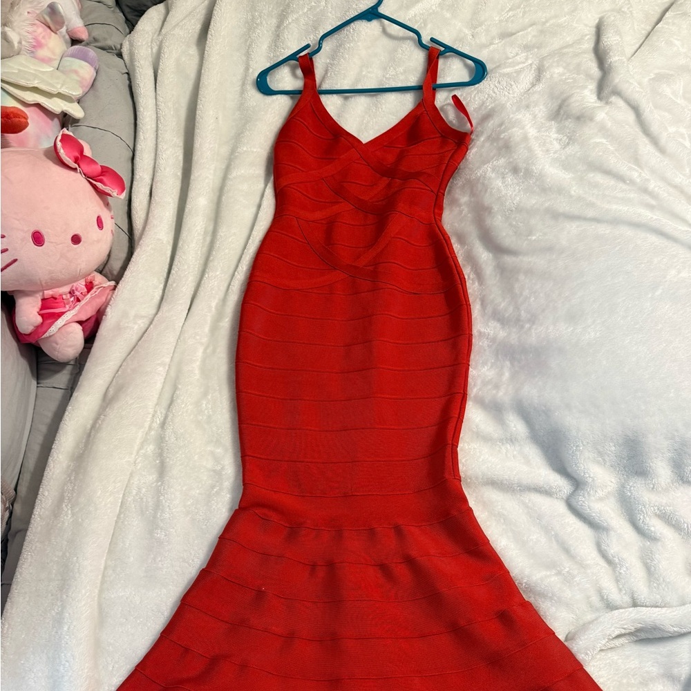 Elegant Red Bodycon Mermaid Dress